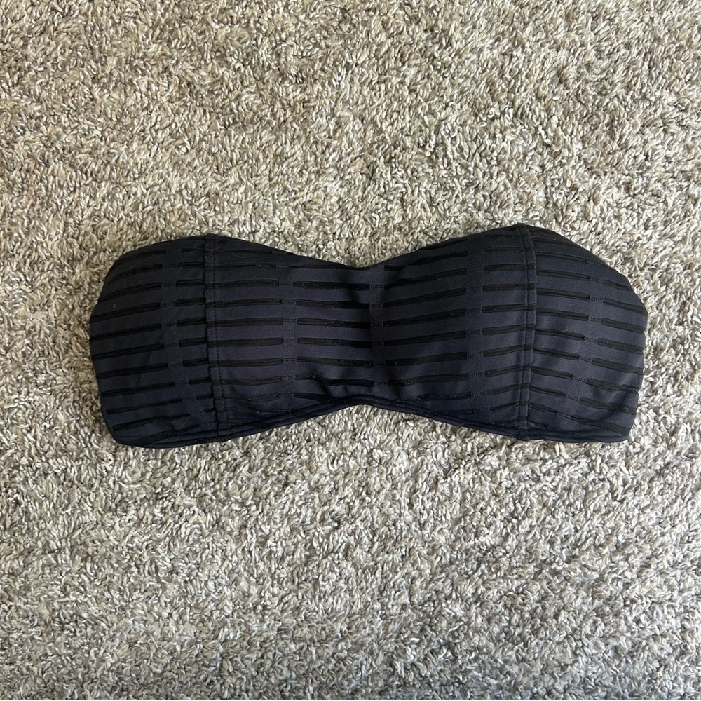Black Strapless Bandeau Bikini Top